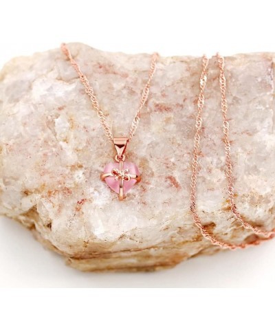 Cute Cat Shape Pink CrystaL Studs Earrings and Pendant Necklace for Teen Girls Y404 Heart Set $7.95 Necklaces