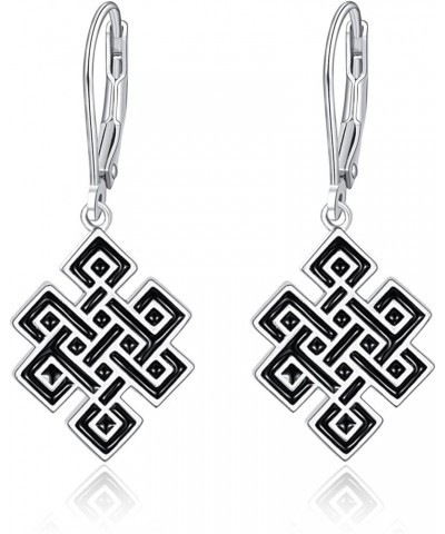 925 Sterling Silver Celtic Knot Dangle Earrings Leverback Dangle Earrings Celtic Knot Jewelry Hypoallergenic for Sensitive Ea...