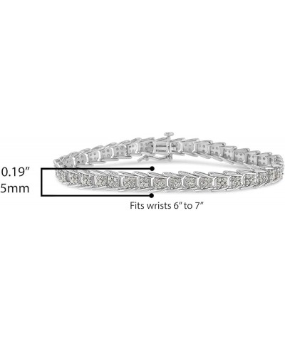 .925 Sterling Silver 2.0 Cttw Diamond Fan-Shaped Nested Link 7" Tennis Bracelet (I-J Color, I3 Clarity) – Choice of Metal Col...