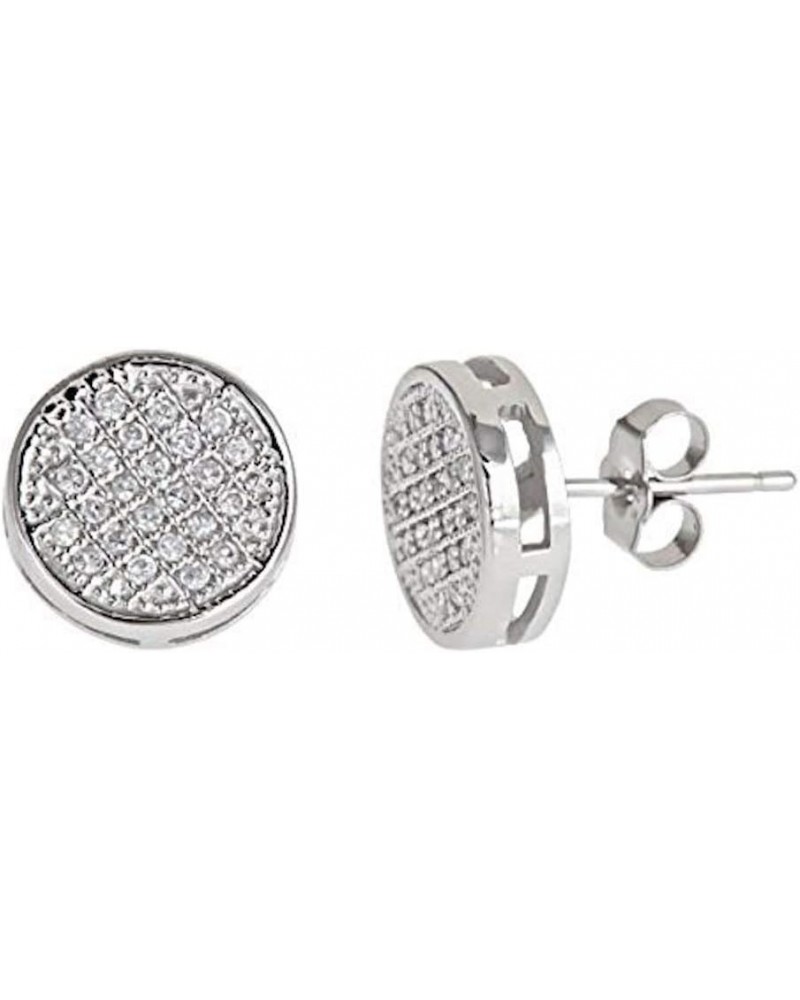 Sterling Silver Cubic Zirconia Micropave Round Stud Earrings $11.95 Earrings