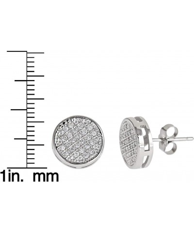 Sterling Silver Cubic Zirconia Micropave Round Stud Earrings $11.95 Earrings