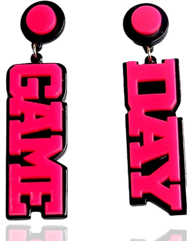 Game Day Earrings For Women, Acrylic Football/Rugby/Baseball/Basketball/Volleyball Team Sports Spirits Cheer Fan Gifts Access...