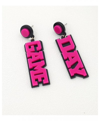 Game Day Earrings For Women, Acrylic Football/Rugby/Baseball/Basketball/Volleyball Team Sports Spirits Cheer Fan Gifts Access...