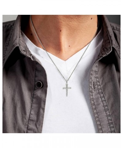 10K Yellow, White, or Rose Gold Nail Cross Christian Faith Pendant Necklace - Choice of Colors 10K White Gold 20.0 Inches $71...