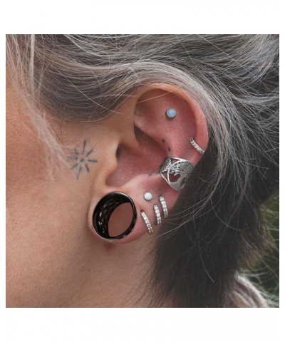 Hollow Out Comfortable and Lightweight Ear Gauges Plugs Tunnels Stretcher Expander 2g 0g 00g Piecing 16mm(5/8") Black $9.23 O...