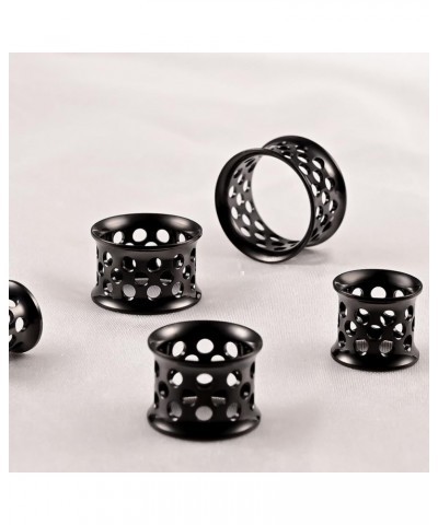 Hollow Out Comfortable and Lightweight Ear Gauges Plugs Tunnels Stretcher Expander 2g 0g 00g Piecing 16mm(5/8") Black $9.23 O...