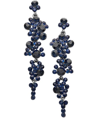 Women's Stunning Crystal Rhinestone Statement Bubble Dangle Earrings, 3.25 Montana Blue Hematite $11.07 Earrings