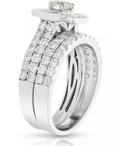 2 cttw Diamond Wedding Engagement Ring Set 14K White Gold Bridal Style Cushion $792.21 Sets