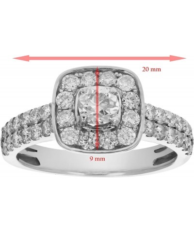 2 cttw Diamond Wedding Engagement Ring Set 14K White Gold Bridal Style Cushion $792.21 Sets