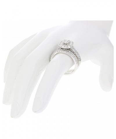 2 cttw Diamond Wedding Engagement Ring Set 14K White Gold Bridal Style Cushion $792.21 Sets