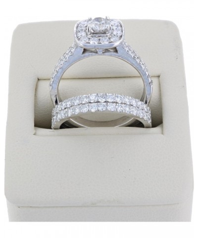 2 cttw Diamond Wedding Engagement Ring Set 14K White Gold Bridal Style Cushion $792.21 Sets