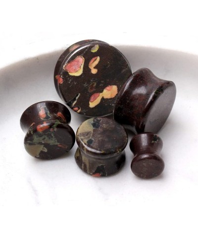 Natural Plum Blossom Jade Stone Saddle Plugs, Sold as a Pair 22mm (7/8") $10.33 Body Jewelry