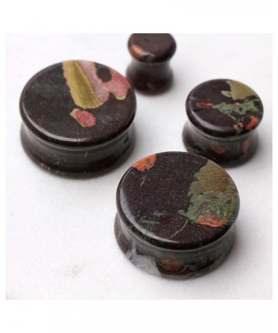 Natural Plum Blossom Jade Stone Saddle Plugs, Sold as a Pair 22mm (7/8") $10.33 Body Jewelry