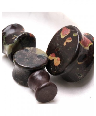 Natural Plum Blossom Jade Stone Saddle Plugs, Sold as a Pair 22mm (7/8") $10.33 Body Jewelry