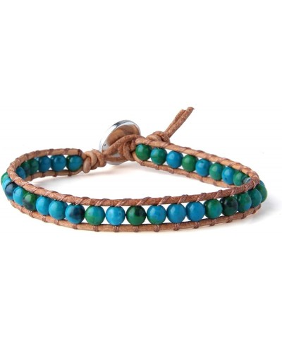 Natural Turquoise Beads Wrap Bracelet New Crystal Strand bracelet for Womens Green 26A $7.65 Bracelets