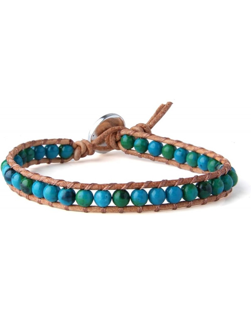 Natural Turquoise Beads Wrap Bracelet New Crystal Strand bracelet for Womens Green 26A $7.65 Bracelets