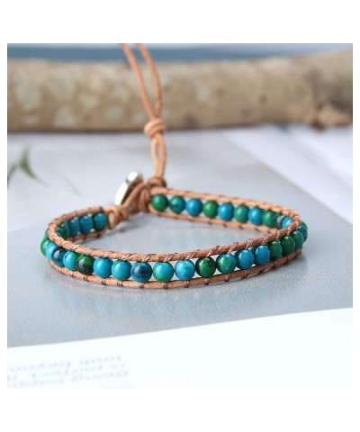 Natural Turquoise Beads Wrap Bracelet New Crystal Strand bracelet for Womens Green 26A $7.65 Bracelets