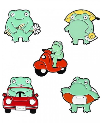 Enamel pin backpack cute lapel pin set Cool hat Mushroom Man Frog Alloy brooch set Pin Fun brooch for women gift 5PCS Frog $6...