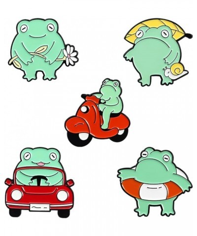 Enamel pin backpack cute lapel pin set Cool hat Mushroom Man Frog Alloy brooch set Pin Fun brooch for women gift 5PCS Frog $6...