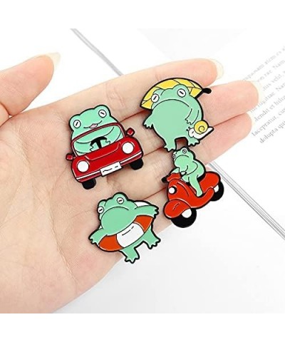 Enamel pin backpack cute lapel pin set Cool hat Mushroom Man Frog Alloy brooch set Pin Fun brooch for women gift 5PCS Frog $6...