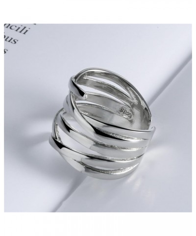 3-10Pcs Dome Rings Set Chunky Gold Ring for Women Men 14k Gold Plated Thick Adjustable Statement Ring Gold/Silver Silver-6p $...