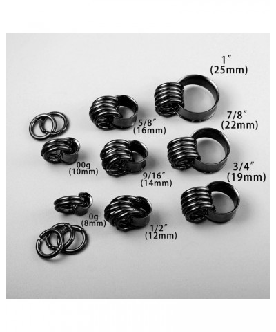 1 pair Ear Gauges with 10 pcs Rings Hypoallergenic 316 Stainless Steel ear weight Ear Stretchers Plus Tunnels (0G-1") 8mm-25m...