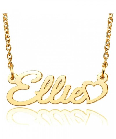 Love Heart Name Necklace Personalized Script Cursive Name Gold Jewelry Birthday Gift for Women Ellie $10.61 Necklaces