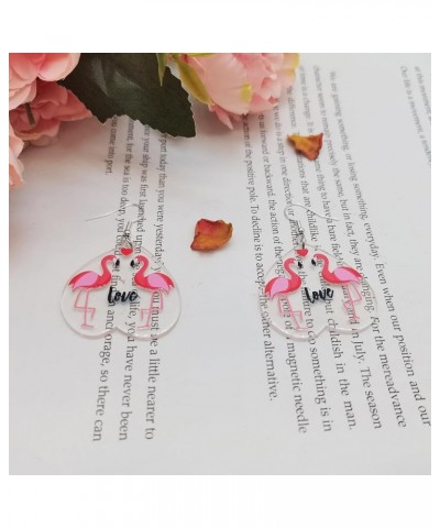 Acrylic Valentine's Day Cute Animal Earring Cute Acrylic Cat Flamingo Earrings Pink Flamingo Earrings for Women Acrylic Valen...