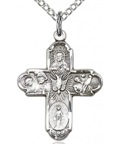 Women's Sterling Silver 5 Way Cross Pendant with 18" Sterling Silver Chain $37.81 Pendants