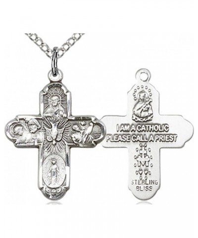 Women's Sterling Silver 5 Way Cross Pendant with 18" Sterling Silver Chain $37.81 Pendants