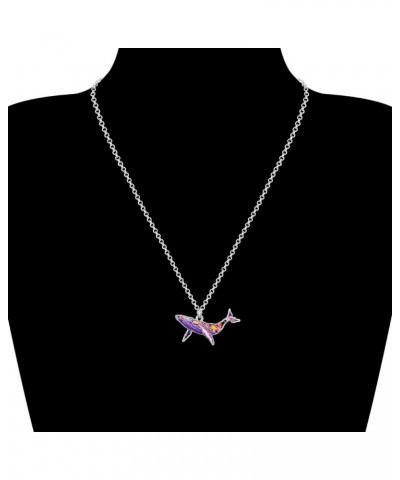 Enamel Alloy Floral Ocean Whale Necklace Pendant Gifts for women Jewelry Charms Nature Fish Animals Purple $9.11 Necklaces