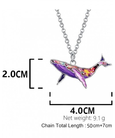 Enamel Alloy Floral Ocean Whale Necklace Pendant Gifts for women Jewelry Charms Nature Fish Animals Purple $9.11 Necklaces