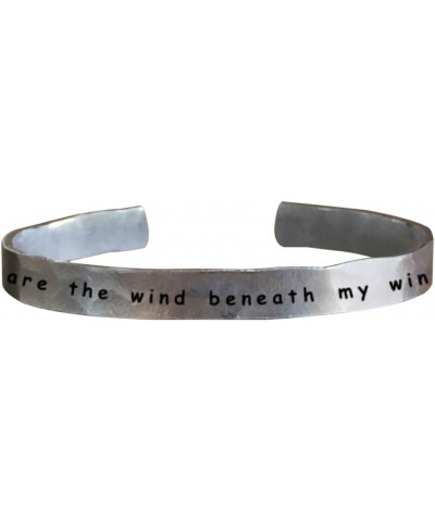 You are The Wind Beneath My Wings - Outside Message Hand Stamped Cuff Stacking Bracelet Personalized 1/4 $11.26 Bracelets