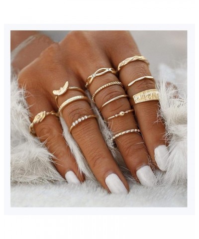 9-15PCS Knuckle Stacking Rings Set for Women Crystal Rhinestone Finger Statement Ring Sets Vintage Joint Knot Mid Rings for T...