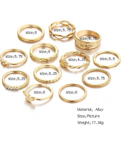 9-15PCS Knuckle Stacking Rings Set for Women Crystal Rhinestone Finger Statement Ring Sets Vintage Joint Knot Mid Rings for T...