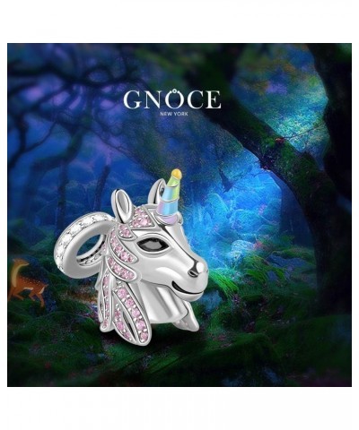 Unicorn Charm Pendant Sterling Silver Sweet Dream Dangle Charms with Pink Czs fit for Bracelet/Necklace Christmas Jewery Char...