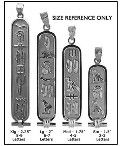 Made in Egypt - Personalized Sterling Silver Cartouche Necklace with Gemstone Back - Translate any letters into Hieroglyphs -...