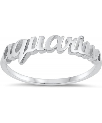 925 Sterling Silver Zodiac Sign Ring Sizes 4-10 Aquarius $11.75 Rings