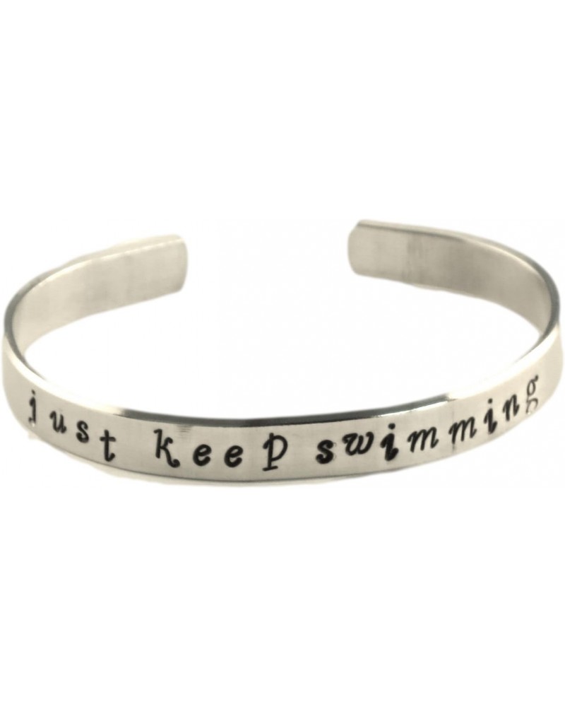 Just Keep Swimming - Finding Nemo Inspired - Aluminum Cuff Bracelet $12.11 Bracelets