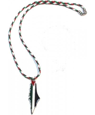 Palestine Metal Colored Map with Leather Necklace Flag coloured leather Nechlace with Pendant $9.34 Necklaces