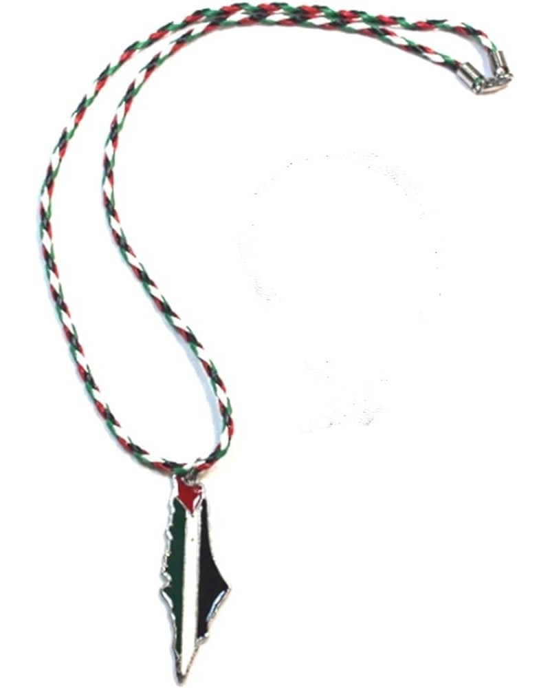 Palestine Metal Colored Map with Leather Necklace Flag coloured leather Nechlace with Pendant $9.34 Necklaces