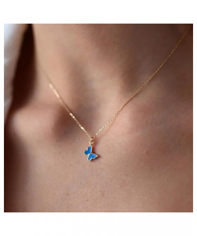 Butterfly Pendant Necklace Butterfly Choker Necklace Lots of Butterfly for Women Girls Blue $10.82 Necklaces