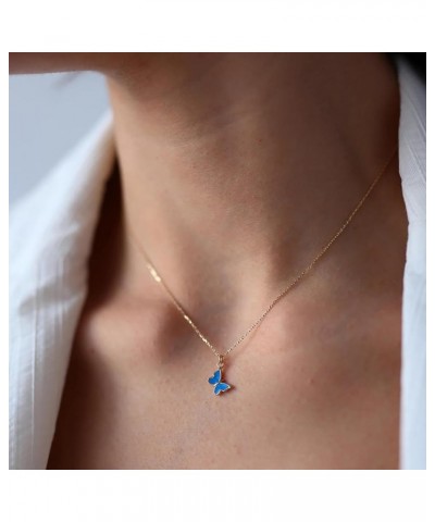 Butterfly Pendant Necklace Butterfly Choker Necklace Lots of Butterfly for Women Girls Blue $10.82 Necklaces