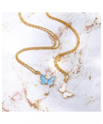 Butterfly Pendant Necklace Butterfly Choker Necklace Lots of Butterfly for Women Girls Blue $10.82 Necklaces