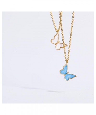 Butterfly Pendant Necklace Butterfly Choker Necklace Lots of Butterfly for Women Girls Blue $10.82 Necklaces