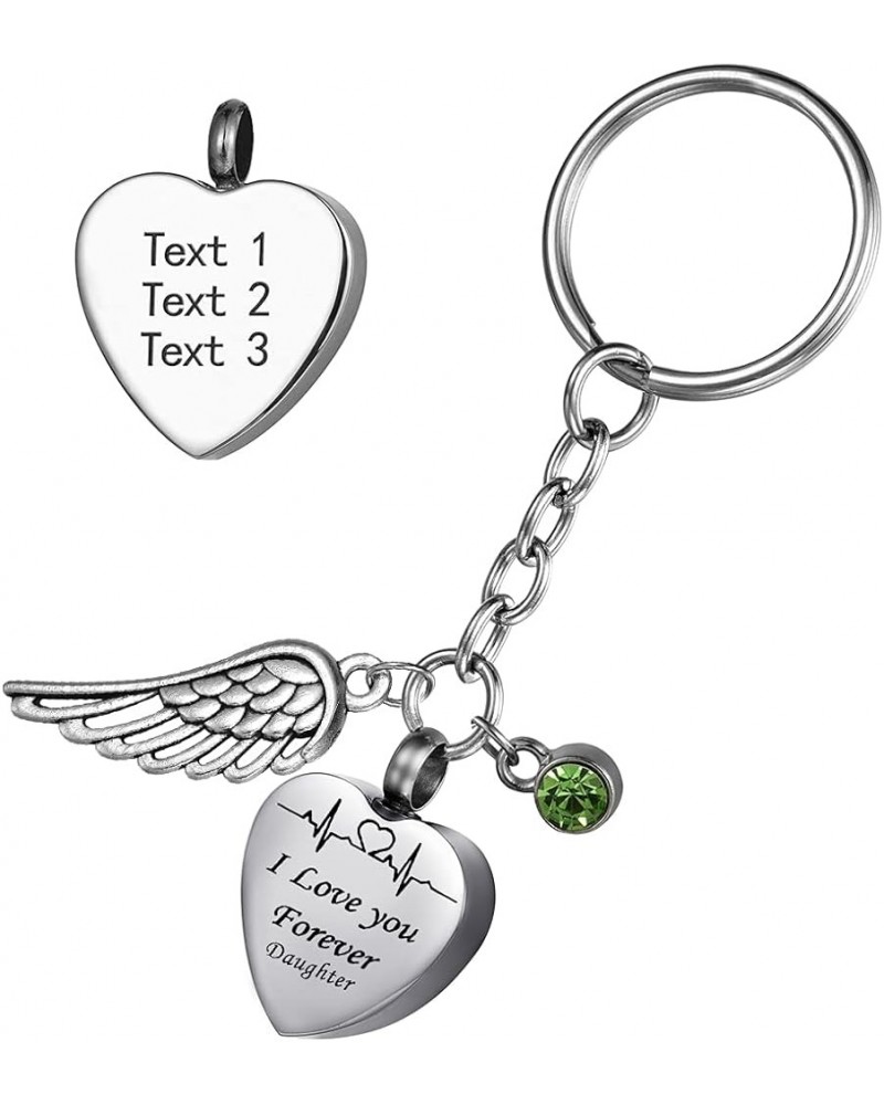 Heartbeat I Love You Forever Family Memorial Keepsake Cremation Jewelry for Ashes Urn Keychain Daughter - Customized $10.38 N...