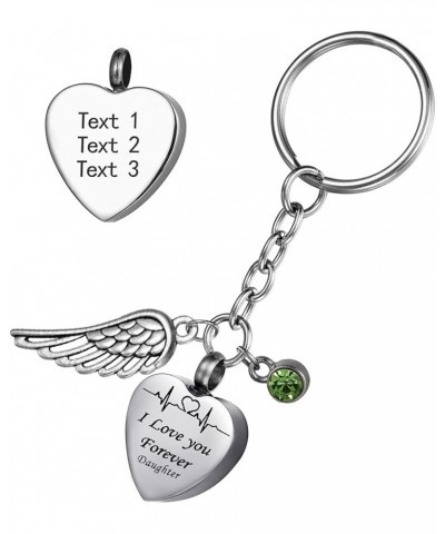 Heartbeat I Love You Forever Family Memorial Keepsake Cremation Jewelry for Ashes Urn Keychain Daughter - Customized $10.38 N...