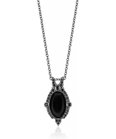 Enchanted Disney Fine Jewelry Black Rhodium Over Sterling Silver 1/4 Cttw Diamond and Onyx Maleficent Villain Pendant $93.60 ...