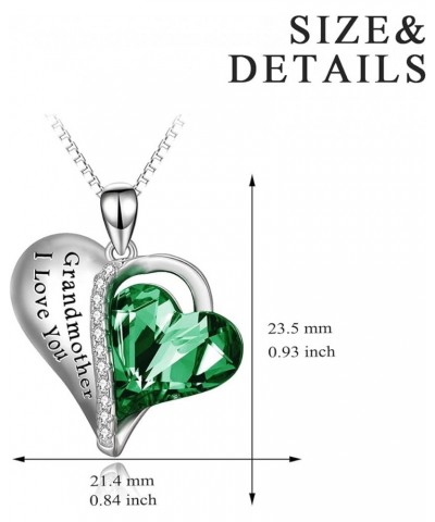 Grandma Granddaughter Necklace Sterling Silver Austrian Heart Crystal Pendant Jewelry Gifts Grandma Necklace $14.00 Necklaces