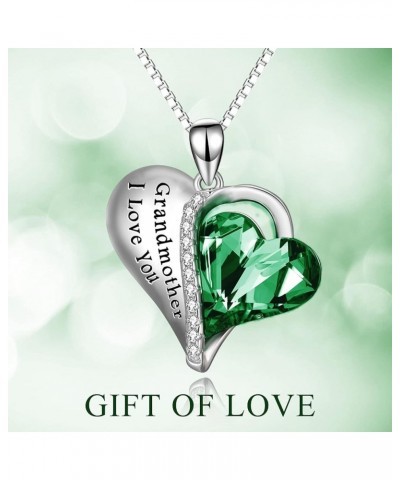 Grandma Granddaughter Necklace Sterling Silver Austrian Heart Crystal Pendant Jewelry Gifts Grandma Necklace $14.00 Necklaces